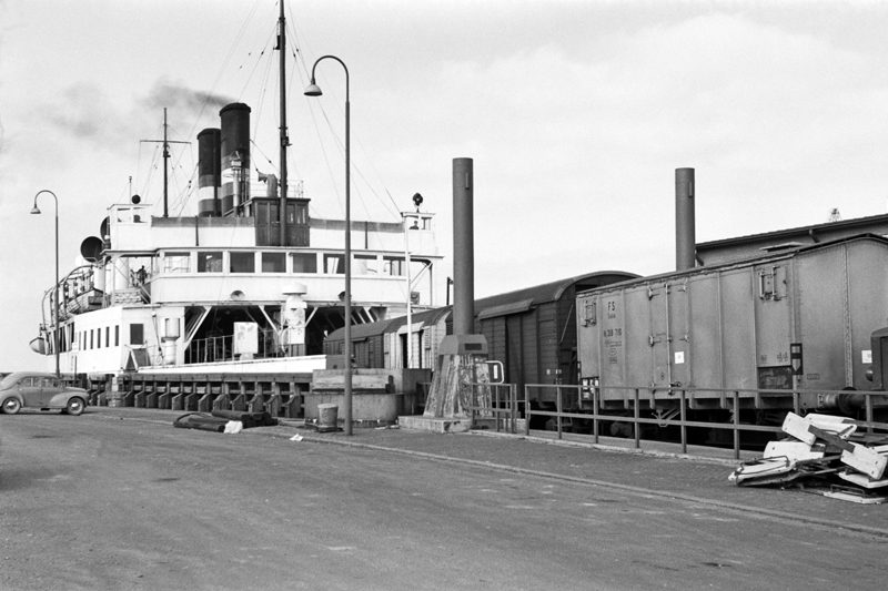 DSBs dampfærge CHRISTIAN IX i Malmö i 1956. Foto: Arne Olofsson